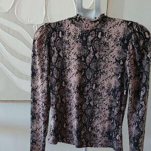 Eye Candy Black and Pink Snakeskin Blouse